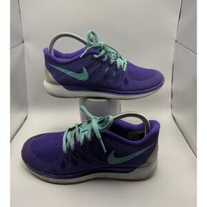 Nike Free 5.0 Running Shoes Womens 8.5 Purple Teal Good 642199-502 Lightweight